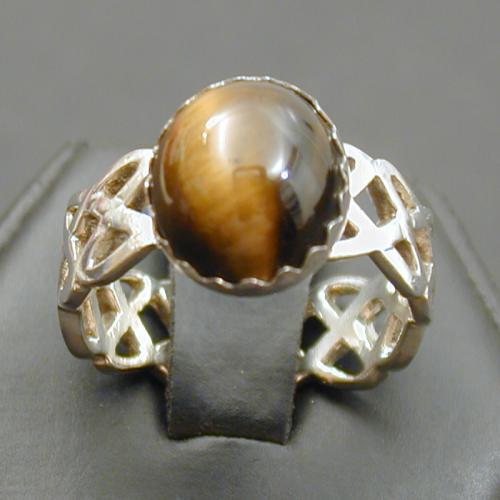 Medium Knotwork Ring with Tigereye