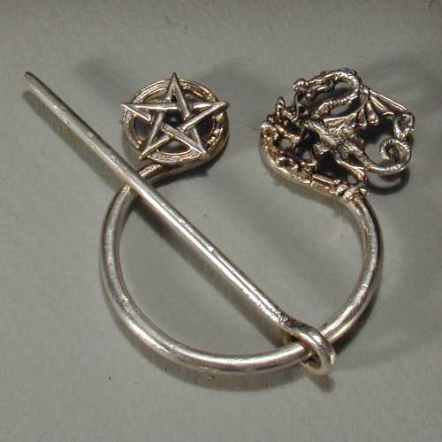 Dragon and Pentagram Cloak Pin