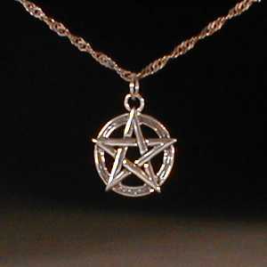 This is a one-inch sterling silver pentagram.