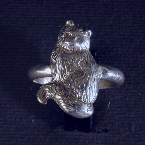 Sterling silver cat ring