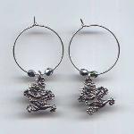 Chinese Dragon Hoop Earrings