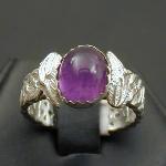 Medium Knotwork Leaf Ring with Amethyst