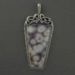 This unusual jasper knot work pendant is done in soothing greys and white reminiscent of constellations or sea creatures. Let this pendant enhance your life today.