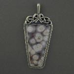 This unusual jasper knot work pendant is done in soothing greys and white reminiscent of constellations or sea creatures. Let this pendant enhance your life today.