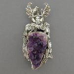 Amethyst Cluster Dragon Pendant