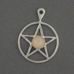 Small pentagram with a peach moonstone.