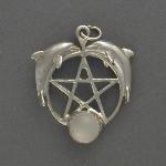 Moonstone Dolphin Pentagram Pendant